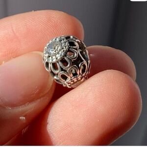 Pandora Silver and Black Filigree Bead
